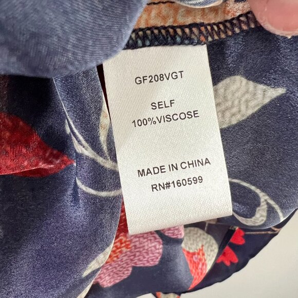 GILNER FARRAR calista blouse top in gypsy garden print sz L - Picture 5 of 6